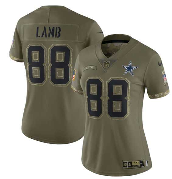 Women's Dallas Cowboys #88 CeeDee Lamb 2022 Olive Salute To Service Limited Stitched Jersey(Run Small) Dyin,We sell and wholesale Women's Dallas Cowboys #88 CeeDee Lamb 2022 Olive Salute To Service Limited Stitched Jersey(Run Small) Dyin on line form chian!
